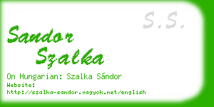 sandor szalka business card