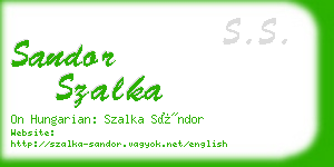 sandor szalka business card